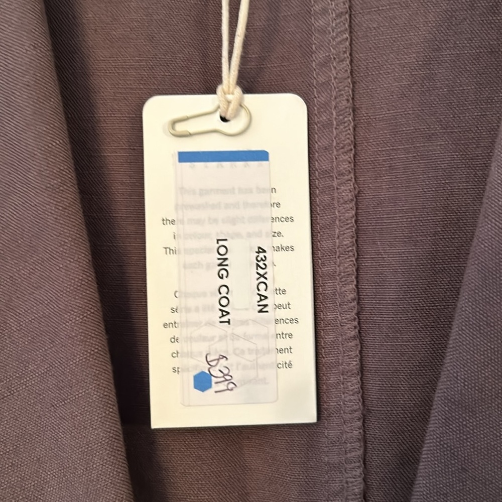 NWT STARK-X Oversized Utility Trench Coat Ash Grey Linen Blend Maxi Luxury $399 - Picture 10 of 11